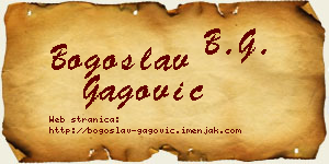 Bogoslav Gagović vizit kartica